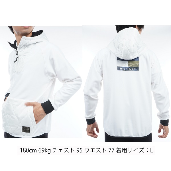 トミーヒルフィガー ゴルフ メンズハイブリッド ハーフジップフーディー TOMMY HILFIGER GOLF THMA368 2023年秋冬モデル_2