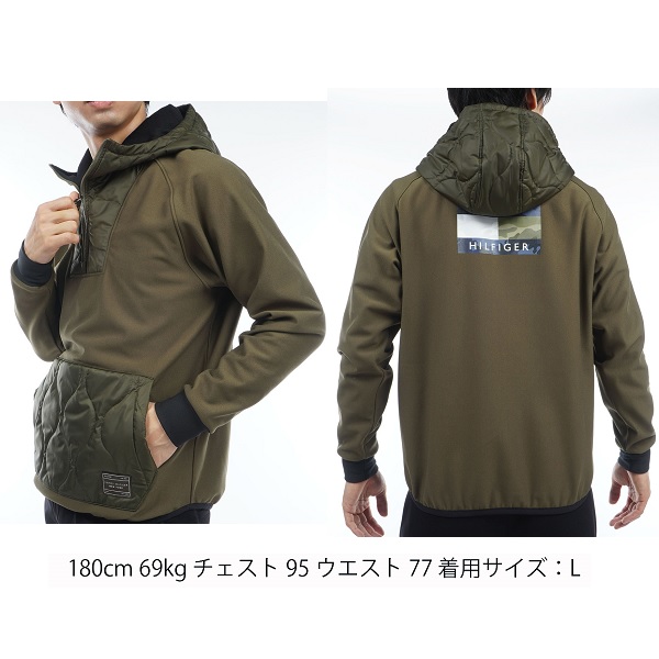 トミーヒルフィガー ゴルフ メンズハイブリッド ハーフジップフーディー TOMMY HILFIGER GOLF THMA368 2023年秋冬モデル_6