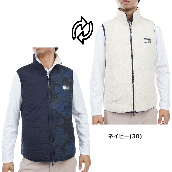 トミーヒルフィガー ゴルフ メンズ リバーシブル パデッドベスト TOMMY HILFIGER GOLF THMA369 2023年秋冬モデル_4