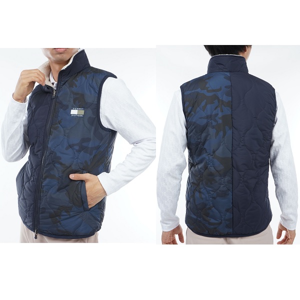 トミーヒルフィガー ゴルフ メンズ リバーシブル パデッドベスト TOMMY HILFIGER GOLF THMA369 2023年秋冬モデル_5