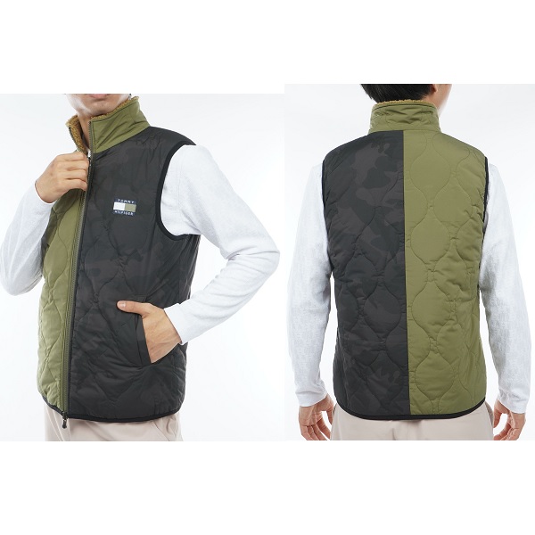 トミーヒルフィガー ゴルフ メンズ リバーシブル パデッドベスト TOMMY HILFIGER GOLF THMA369 2023年秋冬モデル_8