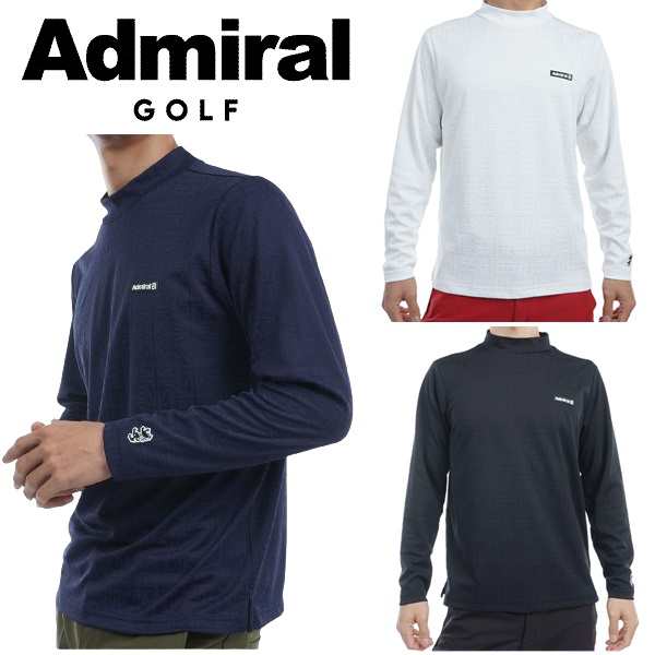 アドミラル ゴルフ メンズ UJジャガード ロングスリーブ モックネックシャツ ADMIRAL GOLF ADMA456 2024年秋冬モデル