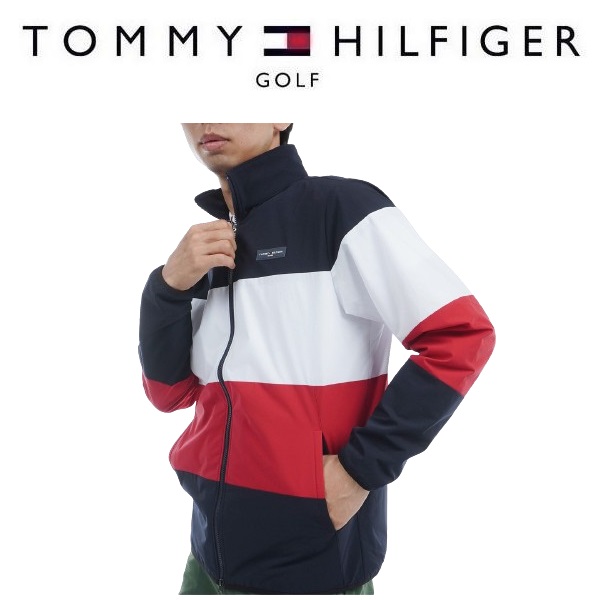 トミーヒルフィガー ゴルフ メンズ シグネチャーストライプ　ウィンドジャケット TOMMY HILFIGER GOLF THMA450 2024年秋冬モデルの通販は 14,630円