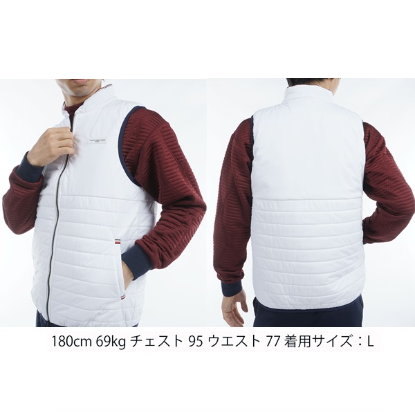 トミーヒルフィガー ゴルフ メンズ 圧着キルト中綿 ベスト TOMMY HILFIGER GOLF THMA467 2024年秋冬モデル_2