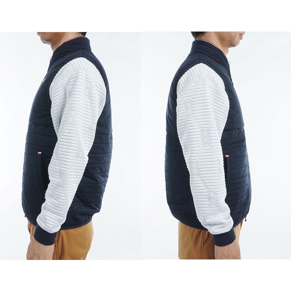 トミーヒルフィガー ゴルフ メンズ 圧着キルト中綿 ベスト TOMMY HILFIGER GOLF THMA467 2024年秋冬モデル_5