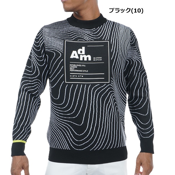 アドミラル ゴルフ メンズ カンターラインジャカード　クルーネックセーター ADMIRAL ADMA399 アドミラル ゴルフ メンズ カンターラインジャカード クルーネック