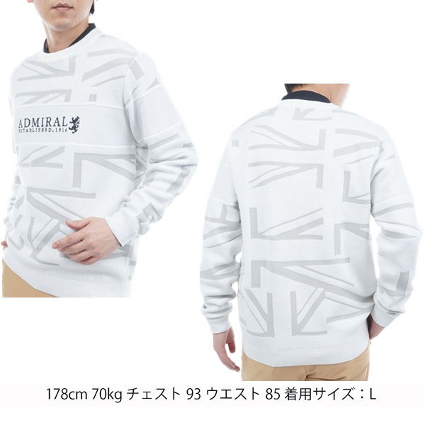 アドミラル ゴルフ メンズ UJジャガード クルーネックセーター ADMIRAL