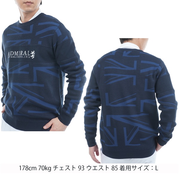 アドミラル ゴルフ メンズ UJジャガード クルーネックセーター ADMIRAL