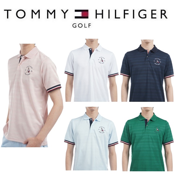 トミーヒルフィガー ゴルフ メンズ サークルロゴ 半袖ポロシャツ TOMMY HILFIGER THMA518 2025年春夏モデル
