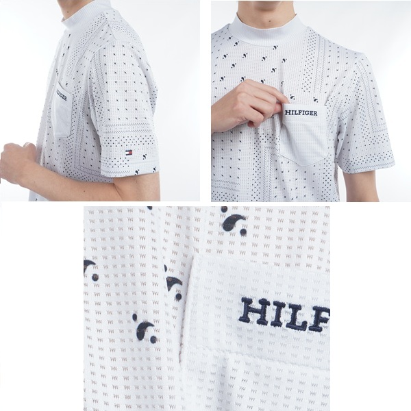 トミーヒルフィガー ゴルフ メンズ バンダナプリント 半袖モックネック