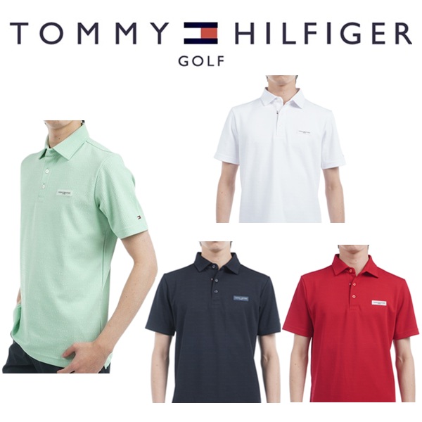 トミーヒルフィガー ゴルフ メンズ ロゴジャガード 半袖シャツ TOMMY HILFIGER THMA530 2025年春夏モデル