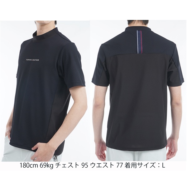 トミーヒルフィガー ゴルフ メンズ ハイブリッド 半袖モックネックシャツ TOMMY HILFIGER THMA537 2025年春夏モデル_4