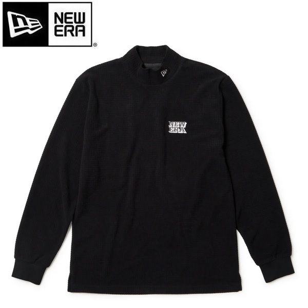 ニューエラ ゴルフ 長袖 ハイネック グリッドフリース Tシャツ ブラック NEW ERA (14669872) 2025年秋冬モデル