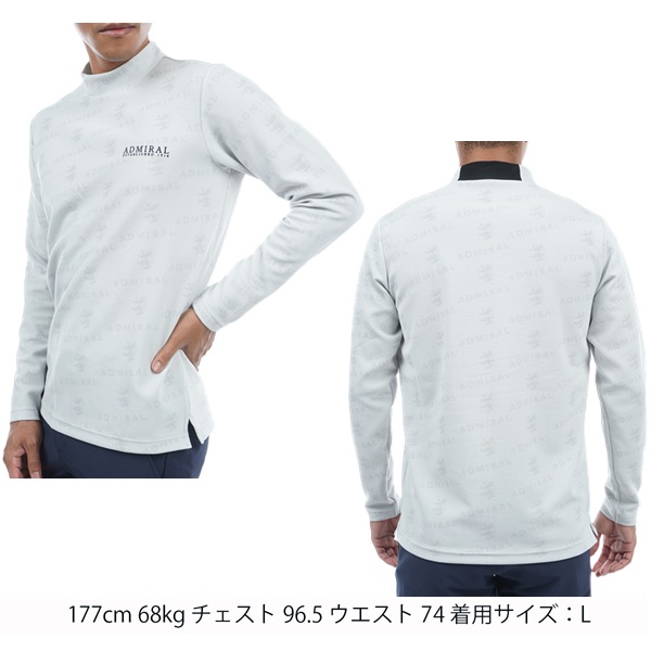 アドミラル ゴルフ メンズ ランパントモノグラムジャカード ロングスリーブ モックネックシャツ ADMIRAL ADMA378