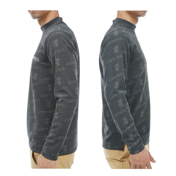 アドミラル ゴルフ メンズ ランパントモノグラムジャカード ロングスリーブ モックネックシャツ ADMIRAL ADMA378