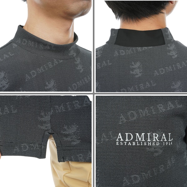 アドミラル ゴルフ メンズ ランパントモノグラムジャカード ロングスリーブ モックネックシャツ ADMIRAL ADMA378