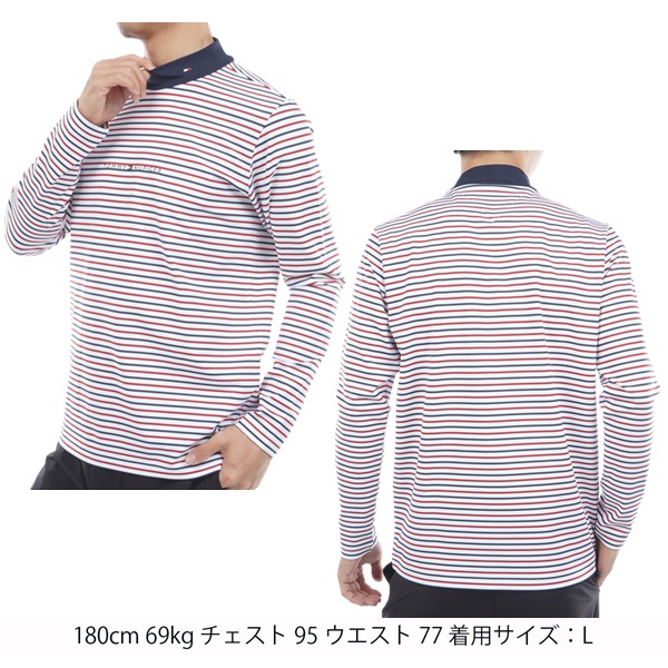 トミーヒルフィガー ゴルフ メンズ ベア天 長袖モックネックシャツ