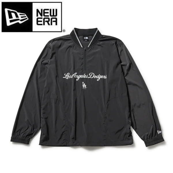 ニューエラ ゴルフ ウーブン プルオーバー ハーフジップ ロサンゼルス・ドジャース ブラック NEW ERA (14859893) 2026年春夏モデル