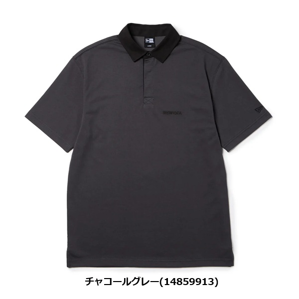 ニューエラ ゴルフ 半袖 ラグビーシャツ チャコールグレー NEW ERA