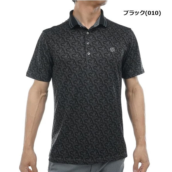 セント アンドリュース ゴルフ メンズ SAモノグラム柄 半袖ポロシャツ 吸水速乾 St ANDREWS 042-5160555 2025春夏モデル_1