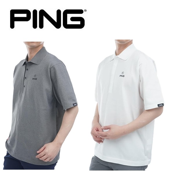 ピン ゴルフ PING メンズ ワンポイントロゴ 半袖 ニットポロシャツ PING 621-5172201 2025年春夏モデル