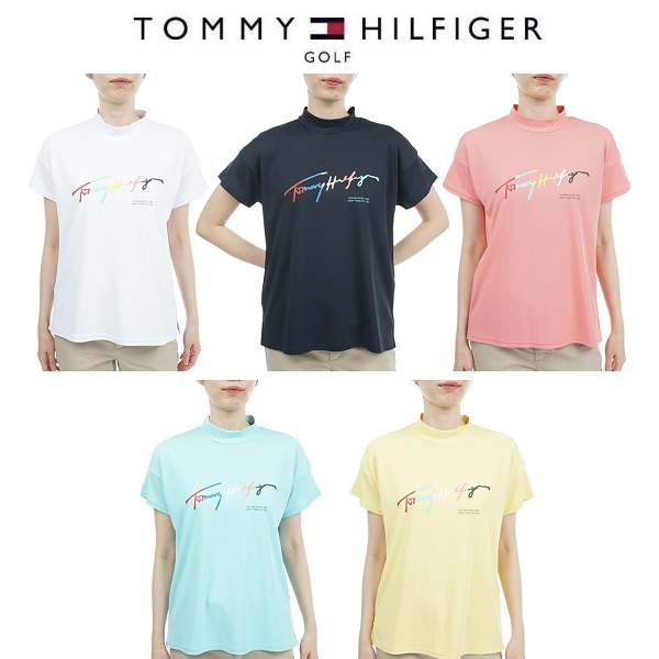 トミーヒルフィガー ゴルフ レディース マルチカラーロゴ モックネックシャツ TOMMY HILFIGER THLA326の通販は