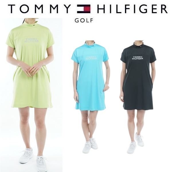 トミーヒルフィガー ゴルフ レディース THキューブ エンボスコンビ ワンピース   THLA343 2023春夏モデル