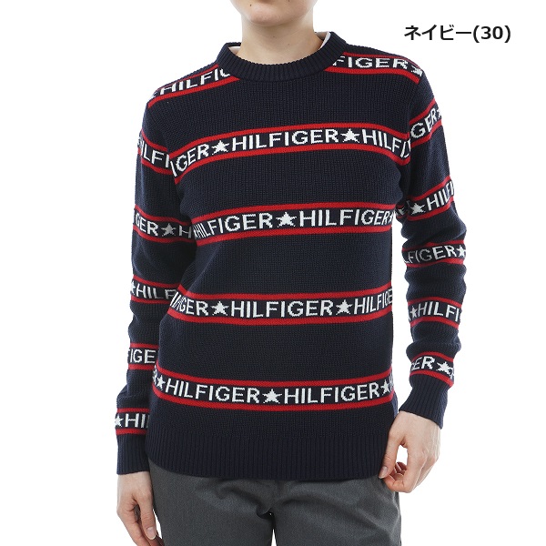 トミーヒルフィガー ゴルフ レディース ロゴタイプ縞模様 労働者の一団プルオーバー TOMMY HILFIGER GOLF THLA349