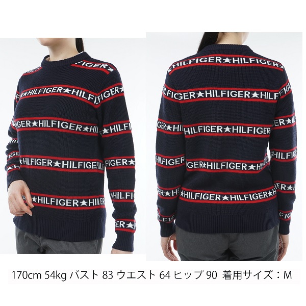 トミーヒルフィガー ゴルフ レディース ロゴタイプ縞模様 労働者の一団プルオーバー TOMMY HILFIGER GOLF THLA349