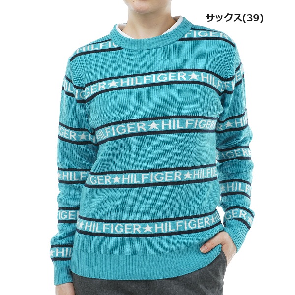 トミーヒルフィガー ゴルフ レディース ロゴタイプ縞模様 労働者の一団プルオーバー TOMMY HILFIGER GOLF THLA349