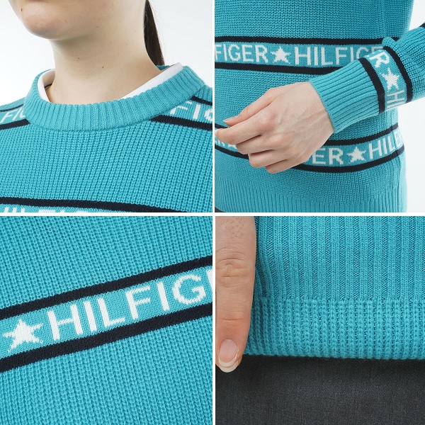 トミーヒルフィガー ゴルフ レディース ロゴタイプ縞模様 労働者の一団プルオーバー TOMMY HILFIGER GOLF THLA349