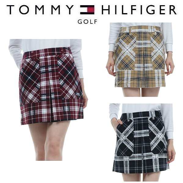 トミーヒルフィガー ゴルフ レディース チェックボックス プリーツスカート TOMMY HILFIGER GOLF THLA361 2023年秋冬モデル