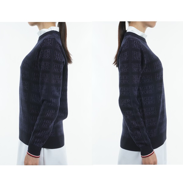 トミーヒルフィガー ゴルフ レディースモノグラムジャカード クル