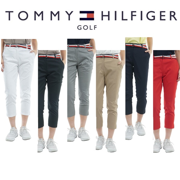 トミーヒルフィガー ゴルフレディース ベルテッドツイル 3/4パンツ TOMMY HILFIGER THLA505 2025年春夏モデル