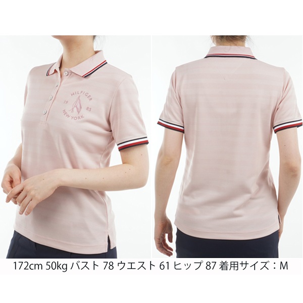 トミーヒルフィガー ゴルフレディース 倶楽部ロゴタイプ ワンポイント半袖スポーツシャツ TOMMY HILFIGER  THLA523 2025年春夏ひな型