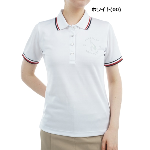 トミーヒルフィガー ゴルフレディース 倶楽部ロゴタイプ ワンポイント半袖スポーツシャツ TOMMY HILFIGER  THLA523 2025年春夏ひな型