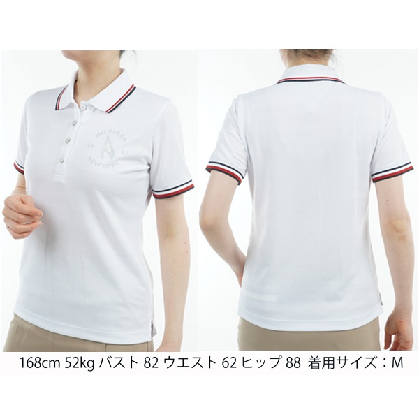 トミーヒルフィガー ゴルフレディース 倶楽部ロゴタイプ ワンポイント半袖スポーツシャツ TOMMY HILFIGER  THLA523 2025年春夏ひな型