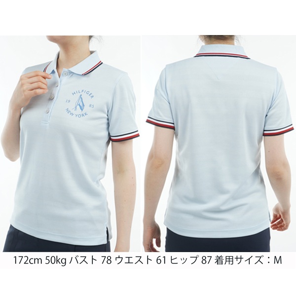 トミーヒルフィガー ゴルフレディース 倶楽部ロゴタイプ ワンポイント半袖スポーツシャツ TOMMY HILFIGER  THLA523 2025年春夏ひな型