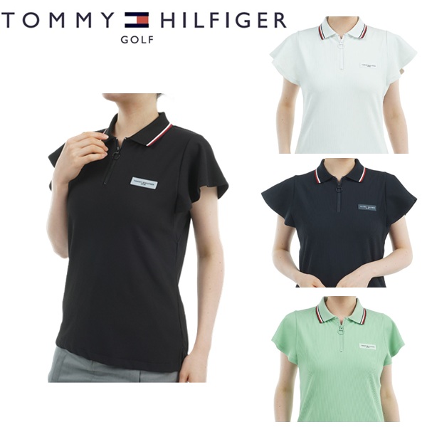 トミーヒルフィガー ゴルフレディース ご機嫌剪断応力 バタフライスリーブシャツ TOMMY HILFIGER  THLA533 2025年春夏ひな型