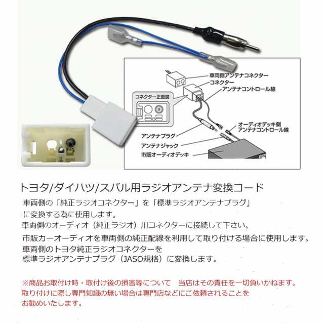 メール便送料無料 トヨタ ラジオアンテナ変換コード ハリアー H25 12 R2 6 Toyota 市販ナビ 取り付け ナビ配線 変換 取付の通販はau Pay マーケット Car Parts Anys