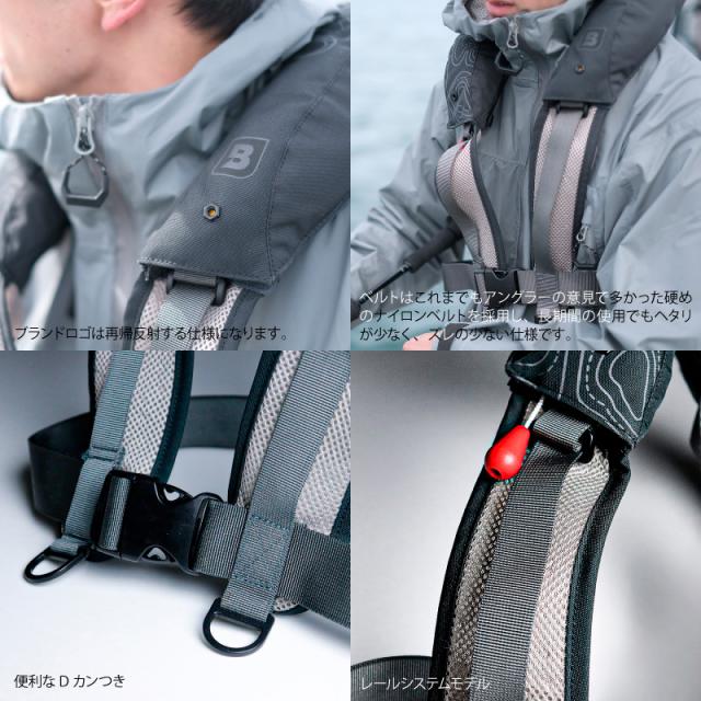 自動膨張式 ライフジャケット 肩掛け式／高階 ブルーストーム BSJ-2520RS　レッド×ブルー　国交省認定品 タイプA 検定品 桜マーク付 ブルーストーム 膨脹式ライフジャケット ショルダーバッグ BSJ-7120