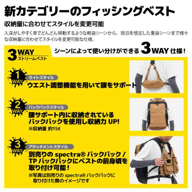 クリアランス価格 ダイワ 3WAYストリームベスト 収納式バック