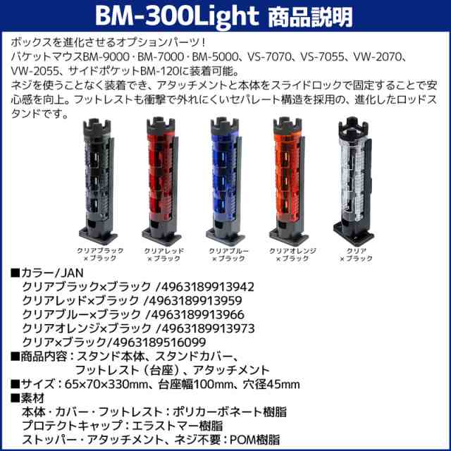 バケットマウスBM-7000 ブラック ロッドスタンド+ストッカー付き 3点