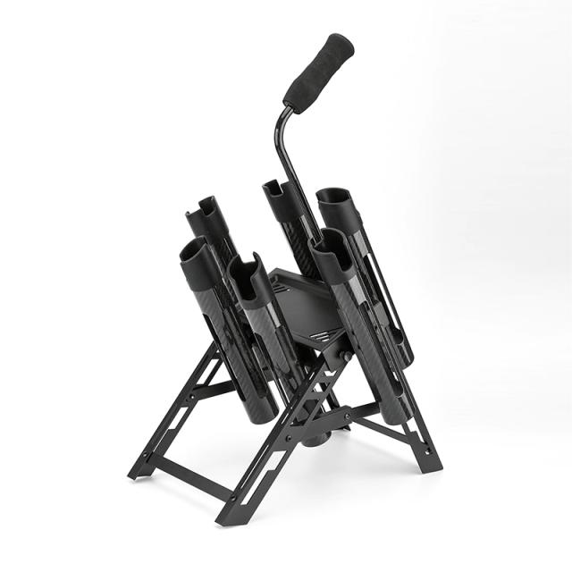 ゴメクサス エリアトラウト用 ロッドスタンド ブラック アルミ カーボン 軽量 折りたたみ式 RR210-BK 収納本数6本 GOMEXUS 釣り具_12
