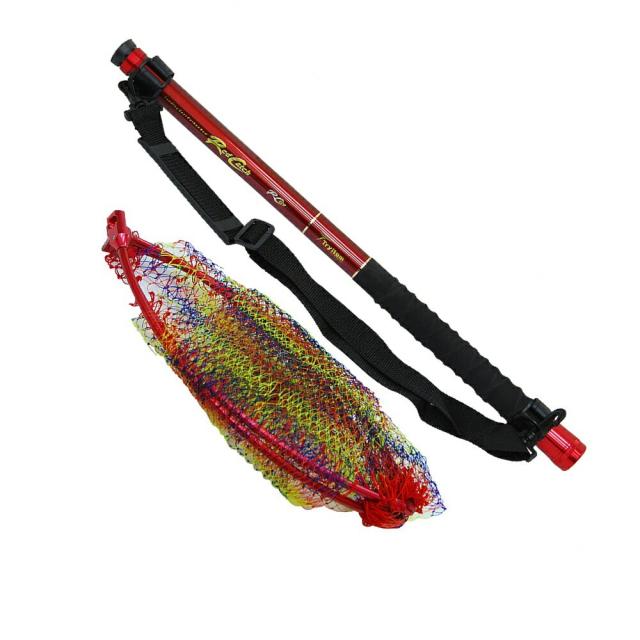 ベイシック カーボン小継玉の柄セット Red Catch 200(basic-161671)｜カーボン小継玉ノ柄 ラバーグリップ 玉ノ柄 落とし込み釣り対応 小継玉ノ柄 シーバス エギング用
