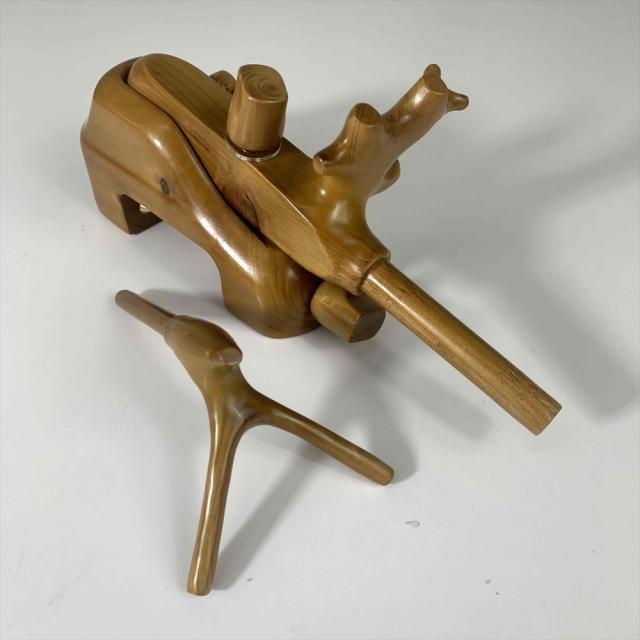 ダイシン 一点物 へら 万力 岐山 大砲万力 左 大(daishin-orig0215)｜天然 万力 創作 オリジナル 一点物 高級品 7尺〜18尺対応 岐山 へら 道具 天然木 天然素材 国産 国産万力 職人作