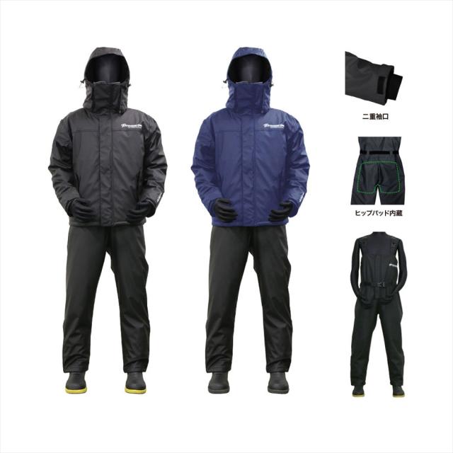 LUKIA 防水防寒 ウィンターPUマリンスーツ上下セット WBA2409(hd-wba2409)｜船釣り オフショア イカ釣り イカメタル 釣具 釣具ウェア フィッシングウェア 防寒パンツ 防水パンツ サロペットパンツ