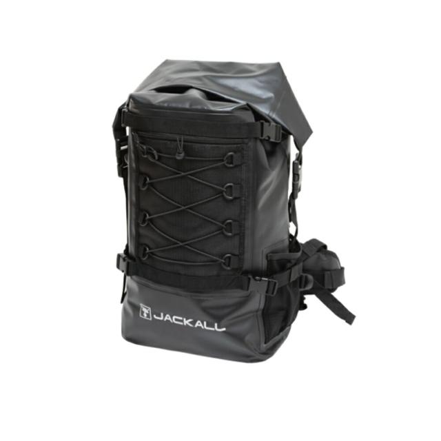 ジャッカル ウォータープルーフバックパック ブラック Mサイズ(jackall-308891) | ショアジギング ロックショア フィッシュキャリー 磯釣り ショア青物 青物バッグ 魚入れ 撃投 タフクライムバッグ 65L バッグ バック
