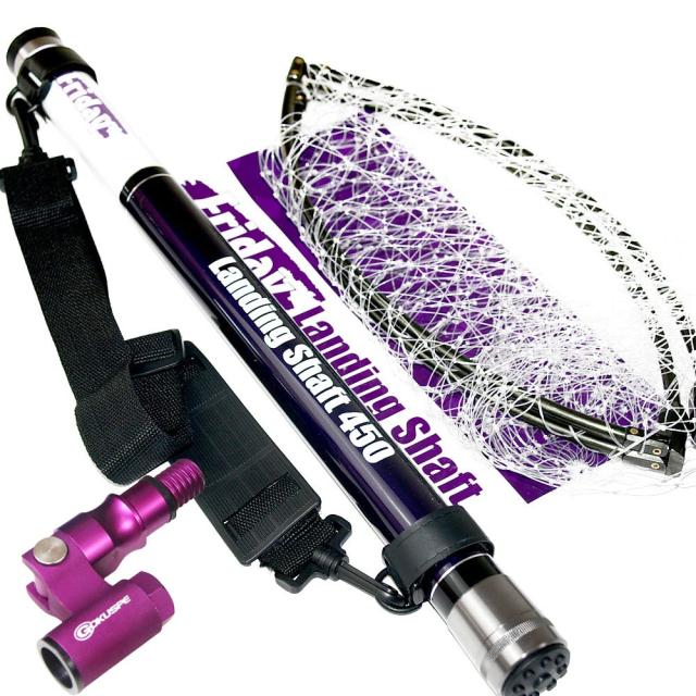 おり釣具 小継ぎ ランディングネット＆ジョイント セット Friday Landing set450＆エボジョイント3 パープル (landingset-205)｜タモ網 セット ランディングシャフト 磯釣り 堤防釣り チヌ グレ シーバス エギング ネット