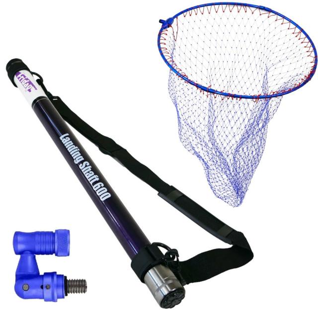 フライデー ランディングシャフト 6ｍ ＆ 折りたたみネット45cm ブルー ＆ タモジョイント ３点セット (landingset-215)｜折りたたみネット 玉網 タモ網 玉の柄 エギング シーバス チヌ
